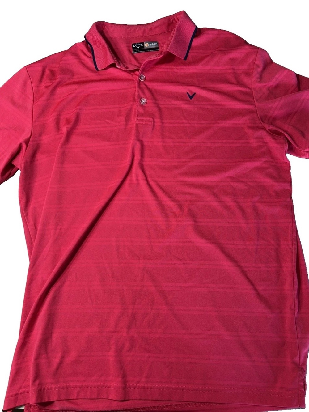 Callaway Men's Opti-Dri short sleeve performance golf polo shirt L Hot Pink